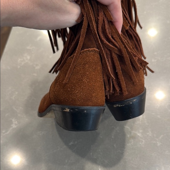 Shyanne Brown Fringe Ankle Booties - Picture 6 of 8